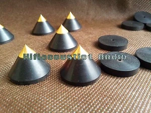 6Set HIFI 23-17mm Ebony Wood Speaker Spike Isolation Stand CD Amp feet BASE  - Picture 1 of 9
