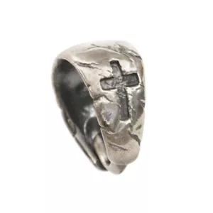 Connettore ciondolo argento sterling 925 gancio incrociato uomo punk fai da te accessorio argento sterling 925 TA421D - Foto 1 di 16