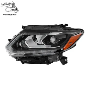 For 2014 2015 2016 Nissan Rogue LED Headlight Driver/Left Side Chrome Housing - Picture 1 of 14