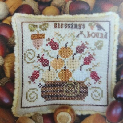 Plum Street Samplers Blessings Abound Pattern and Linen Cross Stitch New - Image 1 of 4