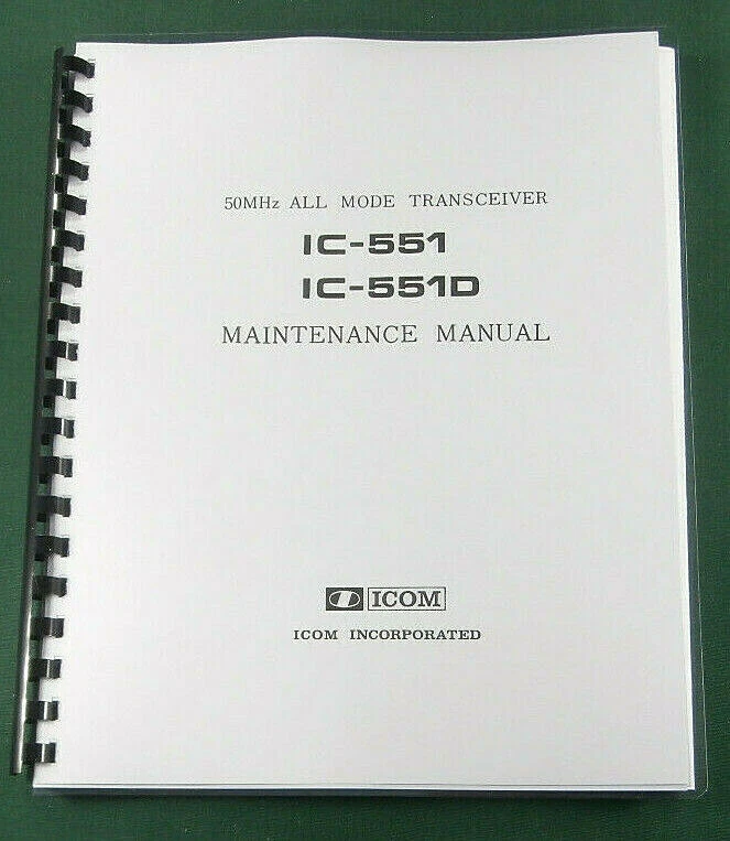 Icom IC-551, 551D Manual de servicio: ¡Esquemas y cubiertas protectoras de 11"X17"! Foto 1 de 1