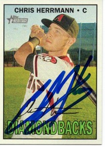Chris Herrmann Arizona Diamondbacks 2016 Topps Heritage High Number Signed Card