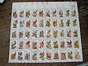 Sello de Estados Unidos #1953-2002 - 20¢ State Birds and Flowers, hoja completa, en muy buen estado/f, MNH OG - Imagen 1 de 7
