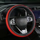 15" Anti-slip Car Steering Wheel Cover Leather Handle Cover Auto Interior Parts