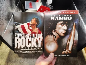 Rocky Anthology 5 DVD Box Set Sylvester Stallone & RAMBO Ultimate Edition 3 DVDs - Picture 1 of 3