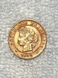 FRANCE - 1 Centime 1892 A - Picture 1 of 2