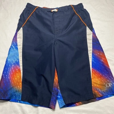 Pantalones cortos de natación Ocean Pacific OP para niños talla 14-16 XL azul/negro/naranja Foto 1 de 4