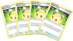 4x VITALITY BAND 185/202 SWORD & SHIELD Pokemon- PLAYSET-NM/MINT- FREE SHIP - Picture 1 of 1