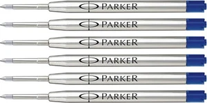 6 X PARKER QUINK FLOW BALL PEN POINT REFILLS REFILL - Medium Blue INK 1.0 mm NEW - Picture 1 of 1