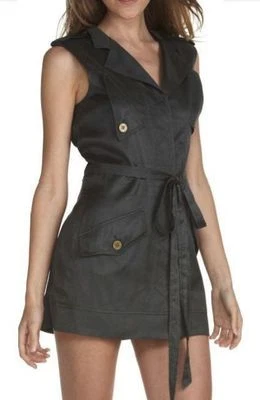 Walter шелк саржи без рукавов военного стиля платье или длинный жилет 8 $248 - Изображение 1 из 3