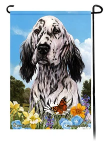 Summer Flowers Garden Flag - English Setter - Picture 1 of 1