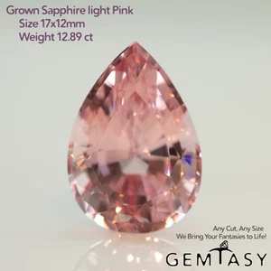 Cut stone - Sapphire Pink Czochralski (Pulled) lab grown, facet 17x12mm 12.89ct - Bild 1 von 3