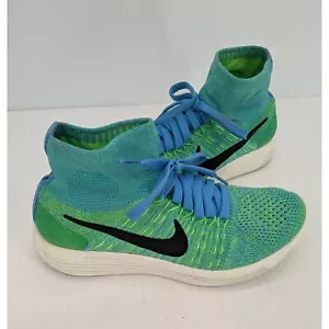 Nike Lunarepic Flyknit Green Blue High-Top 818677-403 Women Running Shoes Size 8 - Picture 1 of 12