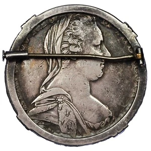 Autriche - 1 thaler 1780 Marie-Thérèse argent - refrappe - monté en broche KM.T1 - Imagen 1 de 2