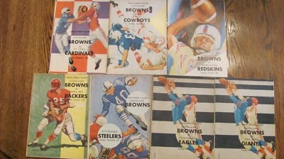 Vintage NFL 1961 Cleveland Browns Lot All 7 Home Game Programs.  1st for Cowboys - Image 1 of 4