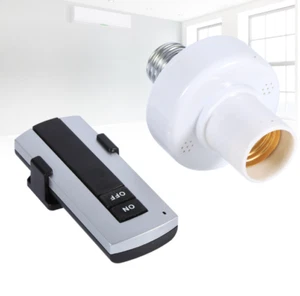 E27 Screw Wireless Remote Control Lamp Bulb Holder Bases Cap Socket Switch 220V - Picture 1 of 3