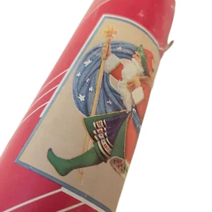 Vintage 1980's Santa Claus Red Christmas Gift Wrap Paper Roll - Picture 1 of 2