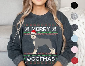 Giant Schnauzer Christmas Sweater Gift Mom Dad Ugly Holiday Sweatshirts Woofmas - Picture 1 of 14
