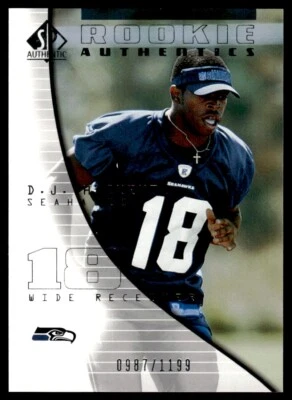 2004 SP Authentic D.J. Hackett Rookie 0987/1199 Seattle Seahawks #106 R111 - Image 1 of 2