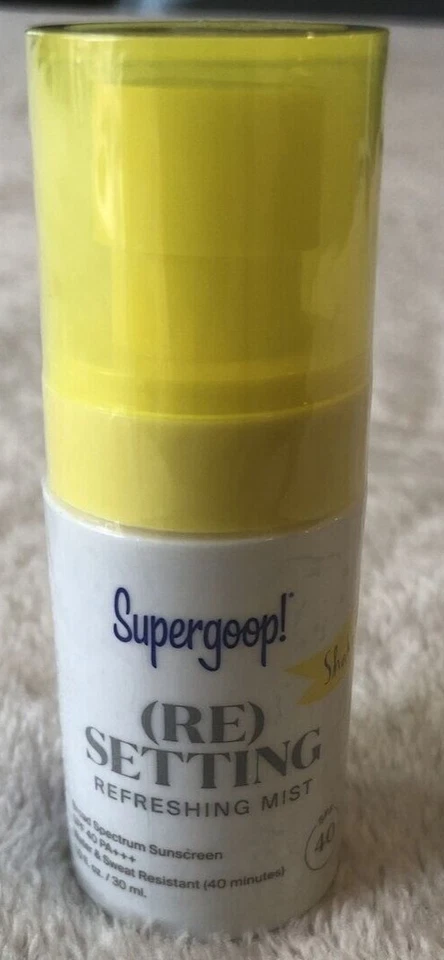Two Supergoop Resetting Refreshing Mist FPS 40. Protetor solar facial 1 oz validade: 2024 - Imagem 1 de 4