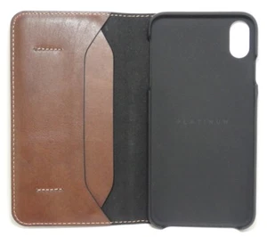 Platinum - Leder Folio Wallet Case für Apple iPhone XS Max - Bourbon - Bild 1 von 5