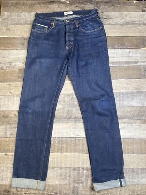 Pantalones de mezclilla Taylor Stitch Democratic para hombre 30x34 azul oscuro ribete botón mosca Foto 1 de 4