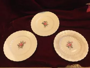 Spode’s JEWEL Copeland England Billingsley Rose Set of 3 Bread Plates Old Mark - Picture 1 of 5