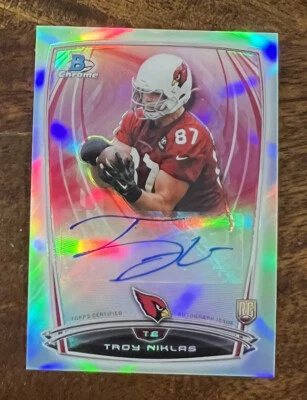 2014 Bowman Chrome Auto Refractor Troy Niklas Rookie Phoenix Cardinals - Image 1 of 2