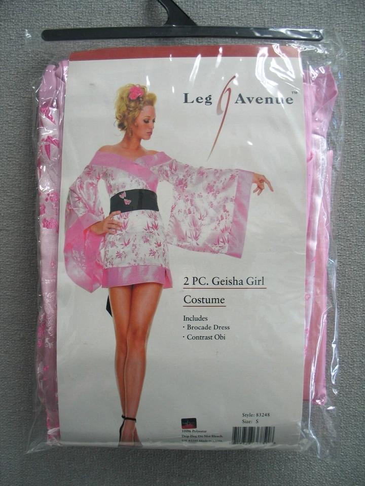 SEXY COSTUME  2 PC PINK GEISHA  GIRL KIMONO OBI COSTUME LEG AVENUE  BEDROOM FUN - Image 1 of 1