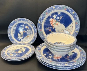 Noritake Epoch Collection Mr Snowman Weihnachten Winter Abendessen 11 Stück - Bild 1 von 8