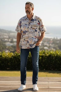 Reyn Spooner Fire Truck Hawaiihemd Herren Größe XXL 2XL - Bild 1 von 7