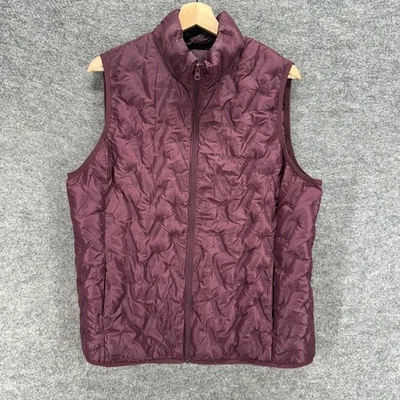 Tangerine Puffer Vest Women L Large Purple Full Zip Lined High Neck Sleeveless - Image 1 of 4