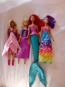 4 Mattel Barbie + Dreamtopia + Ariel Mermaid+ Rare Doll Inc Dressed +Shoes. - Picture 1 of 22