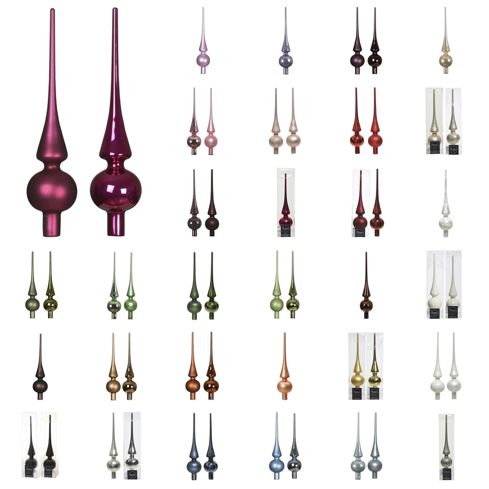 Christbaumspitze Glas 26cm Tannenbaumspitze Weihnachtsbaumspitze matt glanz uni - Bild 1 von 1