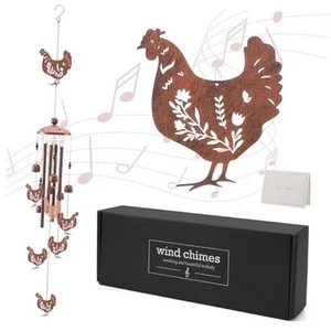 Chicken Wind Chimes for Outside - Metal Windchimes Outdoors Chicken Gifts - Picture 1 of 8