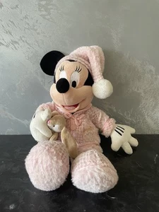 Disneyland Paris Bedtime Minnie Pink PJs Pyjamas Rabbit Teddy Soft Plush Toy 16" - Picture 1 of 7