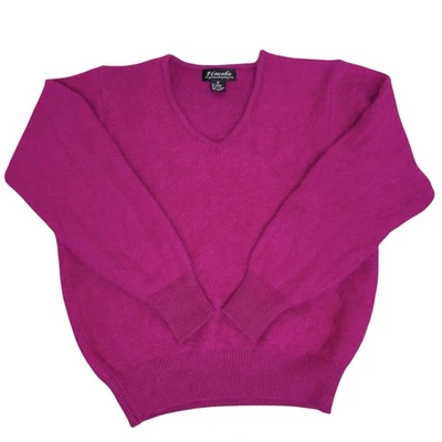 Vintage Venesha Womens Angora Sweater Size M Magenta Pink Soft Girl Cozy Glam - Image 1 of 4