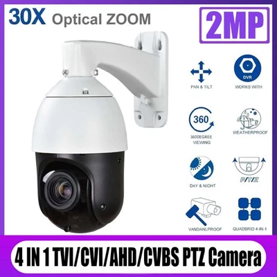 Fotocamera IR analogica megapixel 4 IN 1 TVI/CVI/AHD/960H CVBS 2MP 30X zoom ottico PTZ - Immagine 1 di 4