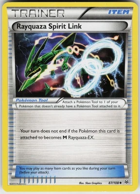 Pokemon Rayquaza Spirit Link 87/108 XY - Roaring Skies Normal card - Image 1 of 2
