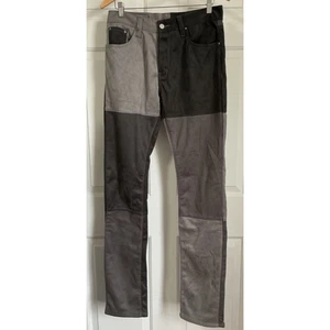 mnml Mens Faux Suede Leather Stacked Denim Colorblock Pants Jeans Size 31 - Picture 1 of 10