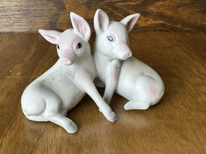 Vintage Porzellan angesetzte Schweine verbunden Schweine Schweine Bauernhof Tier Figur - Bild 1 von 6