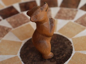 Vintage Huggler Wyss Hans Huggler Brienz Swiss Hand Carved Wood Bear Cub - Picture 1 of 9