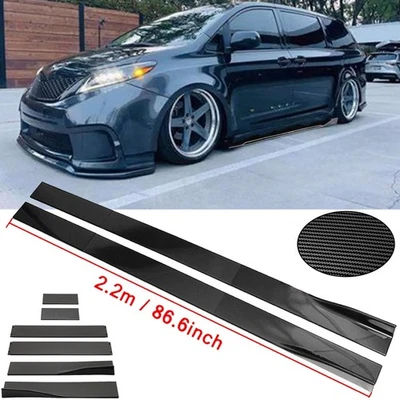 For Toyota Sienna Carbon Fiber 2.2m/86.6inch Side Skirt Extensions Rocker Panel Foto 1 de 4