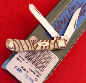 Cuchillo de hueso Case XX USA 2005 como nuevo en caja 62154 pequeño trampero a rayas de cebra - Imagen 1 de 3