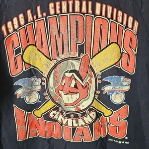 Vintage 1996 Cleveland Indians Championship Shirt (Rare) Size L - Picture 1 of 8
