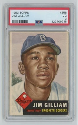 1953 Topps Jim Gilliam novato PSA 3 Brooklyn Dodgers #258 C36 Foto 1 de 2