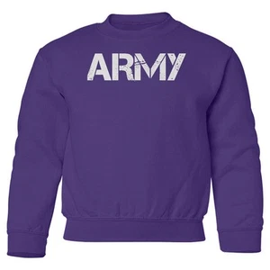 Purple Up Military Kids - Armed Forces Appreciation Youth Crewneck Sweatshirt - Picture 1 of 3