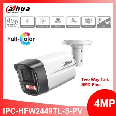 Dahua IPC-HFW2449TL-S-PV 4MP 2-Way Talk IR WizSense IP Camera POE Smart-Light - Image 1 of 4