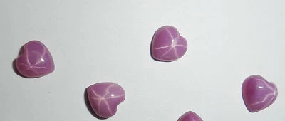 Opaque Star Ruby Heart 6x6 mm Cabochon Created 6 Rayed Stone 5 pieces Lot - Image 1 of 4