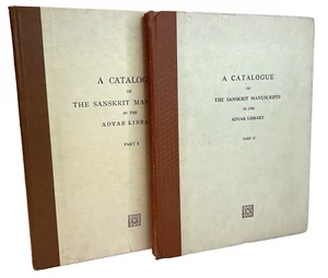 1926 - A Catalogue of The Samskrit Manuscripts - Adyar Library - Vols. I & II - Picture 1 of 22